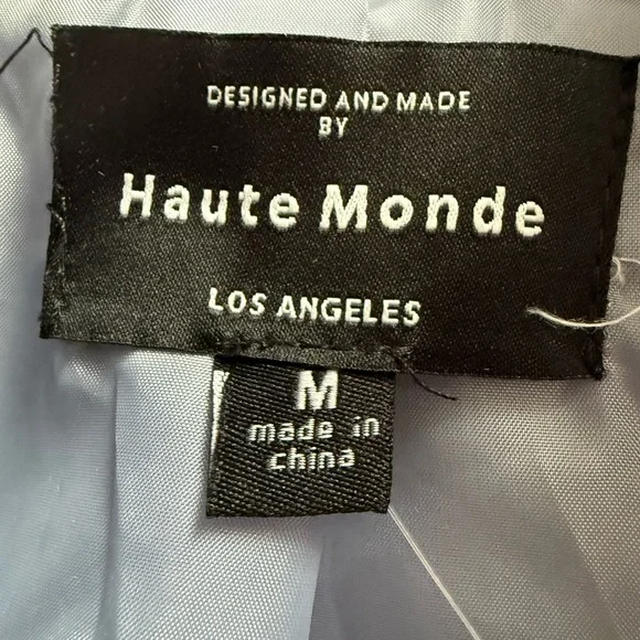 Haute Monde Cozy Blue Teddy Fleece Barn Jacket Button Up Shirt Jacket Sz M NWT - Picture 14 of 16